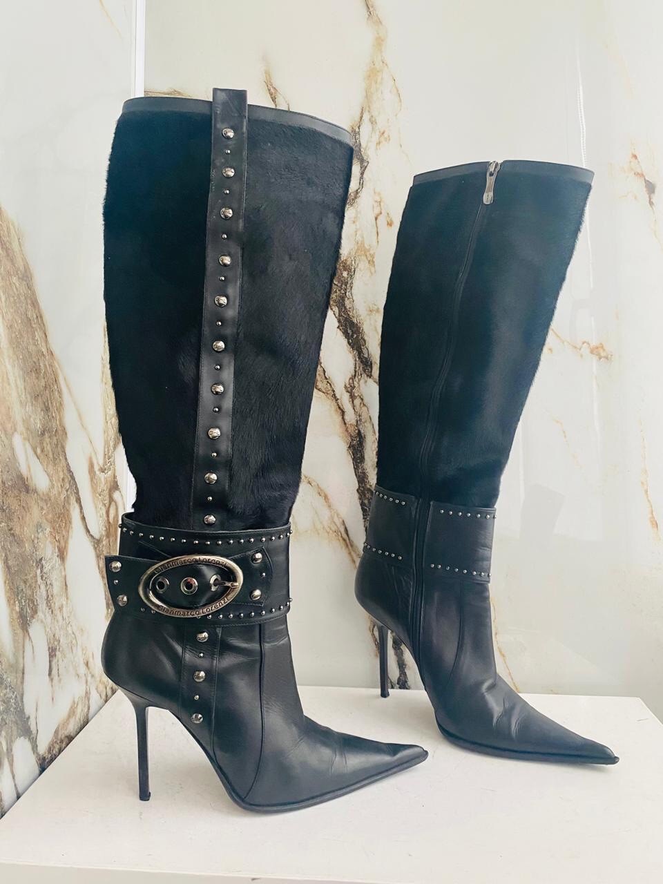 Gianmarco Lorenzi Black Leather Boots